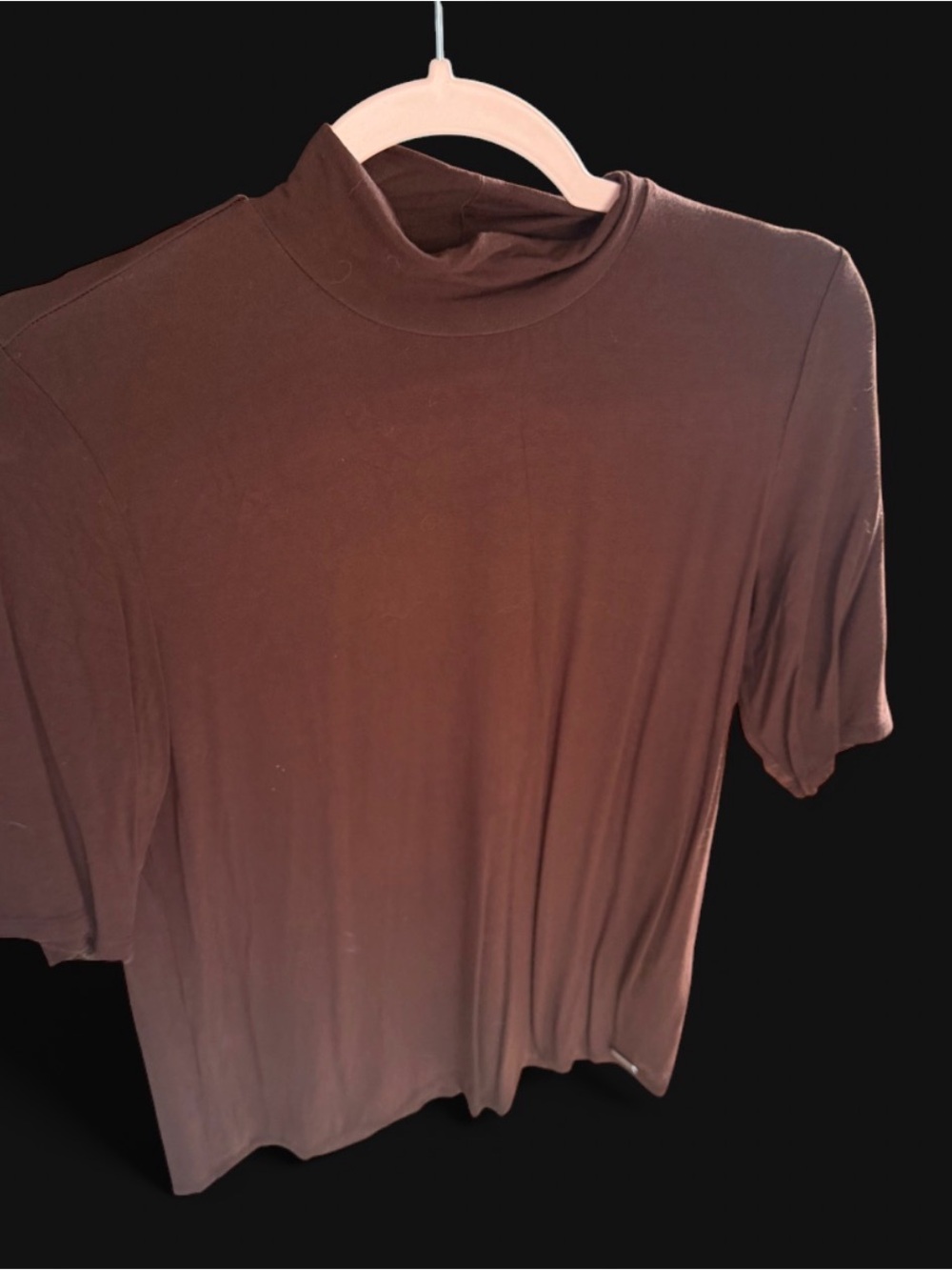 Calvin Klein Brown Short Sleeve Mock Neck Tee